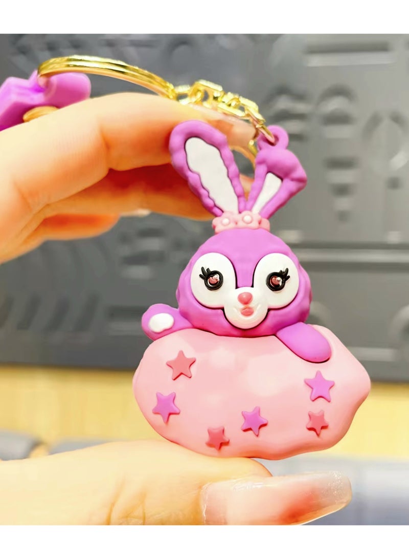 Disney Purple Rabbit Rubber Keychain / Shape 6 - Image 2